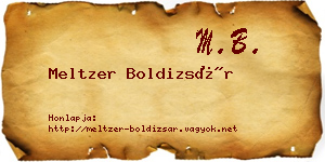 Meltzer Boldizsár névjegykártya